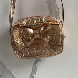 Rose gold Gap kids bow purse